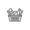 Grocery store basket line icon