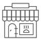 Grocery store thin line icon. Food shopping, local supermarket symbol, outline style pictogram on white background
