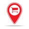 grocery or supermarket map pin icon. Element of warning navigation pin icon for mobile concept and web apps. Detailed grocery or s