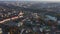 Grodno, Belarus. Aerial bird\'s-eye view of Hrodna cityscape skyline. Famous popular historic landmarks in sunny autumn
