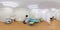 GRODNO, BELARUS - APRIL 20, 2017: Panorama in interior Ultrasonic research room in modern medical office. Full 360 degree seamless