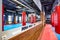 GRODNO, BELARUS - APRIL 2019: Hall of martial arts with fighting ring and punching bags in the modern Fight club