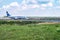 GRODNO, BELARUS - AUGUST 2019: crowd of tourists near the plane awaiting flight. Aircraft that await passengers