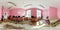 GRODNO, BELARUS - MAY 2, 2016: Panorama computer class in children development school. Full spherical 360 by 180 degrees seamless