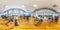 GRODNO, BELARUS - MAY 2019:  seamless spherical hdri panorama 360 degrees angle inside interior big stylish fitness club with