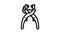 grommet pliers line icon animation