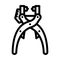 grommet pliers line icon vector illustration