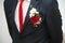 Groom boutonniere on the costume