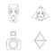 Groom, bride, photographing, arrow of the cupid. Wedding set collection icons in outline style vector symbol stock
