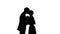 Groom and bride shadow kissing during wedding ceremony, romantic day, engagement