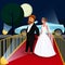 Groom and Bride at VIP Event Vector Illustration