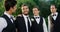 Groom and groomsmen happily talking with each other 4K 4k