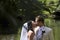 Groom kissing the bride