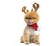 Groomed Pomeranian dog, wearing reindeer antlers headband and a