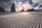 Groomed skiing slope in Black Forest, Germany