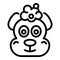 Groomer dog head wash icon, outline style