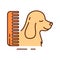 Grooming color line icon. Hair removal. Keeping pets good-looking. Pictogram for web page, mobile app, promo. UI UX GUI design