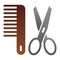 Grooming flat icon. Scissors and comb color icons in trendy flat style. Barber gradient style design, designed for web