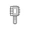 Grooming tools, comb for wool line icon.