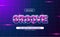 Groove retro 80s with purple neon color editable text effect. eps vector file