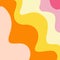 Groovy Background Retro 70s Style. Cute Abstract Vintage Texture Wallpaper. Hippie Wavy Vector Background. Colorful Fun