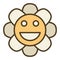 Groovy Beautiful Flower vector colored icon or logo element