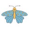 Groovy butterfly character. Retro hippie psychedelic clipart