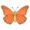 Groovy butterfly character. Retro hippie psychedelic clipart