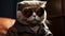 Groovy Cat In Shades: A B-movie Aesthetic With A Scottish Fold Twist