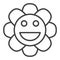 Groovy Cool Geometric Flower vector linear icon or symbol