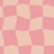 Groovy distorted checkered seamless pattern. Cute pink trippy Y2K background.