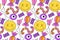 Groovy halloween seamless pattern 70s style. Psychedelic hippie endless texture background. vector illustration