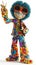 Groovy happy cartoon in three-dimensional style, playful and vibrant imagery bursting with joy, a dynamic blend of