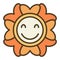 Groovy Happy Flower vector colored icon or design element