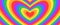 Groovy hypnotic hearts background. Rainbow colors repeating heart design in retro style. Abstract horizontal lgbt pride