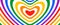 Groovy hypnotic hearts background. Rainbow colors repeating heart design in retro style. Abstract horizontal lgbt pride