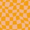 Groovy Psychedelic Checkerboard Seamless Pattern. Orange Abstract Background in 1970s Retro Style