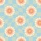 Groovy seamless pattern with abstract flowers in 1960 style. Floral aesthetic print for fabric, paper, stationery. Retro vector