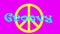 Groovy sixties hippy style background with peace symbol animation