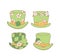 Groovy st patrick's day hat set cartoon doodle drawing