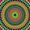Groovy Trippy Colorful Vivid Neon Intricate Symmetrical Boho Hippie Mandala Abstract Digital Art