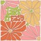 Groovy vibes banner with text TAKE IT EASY in the middle. Psychedelic 1970s floral art background. Groovy daisy flowers