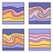 Groovy waves pattern collection in 1970 retro style. Abstract psychedelic background for poster, flyer, T-shirt. Seventies style