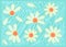 Groovy wavy daisy horizontal banner Abstract retro line art aesthetic 70s style. Trendy 1960s color flower groove