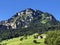 Gross Aubrig or Grosser Aubrig Mountain above the alpine Lake Wagitalersee Waegitalersee, Innerthal - Canton of Schwyz