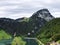 Gross Aubrig Mountain above the valley Wagital or Waegital and alpine Lake Wagitalersee Waegitalersee, Innerthal