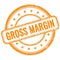 GROSS MARGIN text on orange grungy round rubber stamp