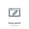 Gross pencil outline vector icon. Thin line black gross pencil icon, flat vector simple element illustration from editable user