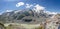Grossglockner, Austria - Aug 8, 2020: Panoramic view of Kaiser Franz Josefs viewpoint with summit glacier