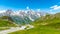Grossglockner High Alpine Road, German: Grossglockner-Hochalpenstrasse. High mountain pass road in Austrian Alps
